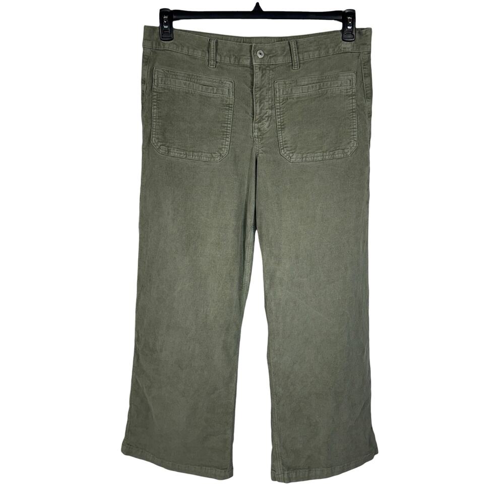 American Eagle SZ 16 LONG Low-Rise Baggy Wide Leg Corduroy Pants Zip-Fly Stretch